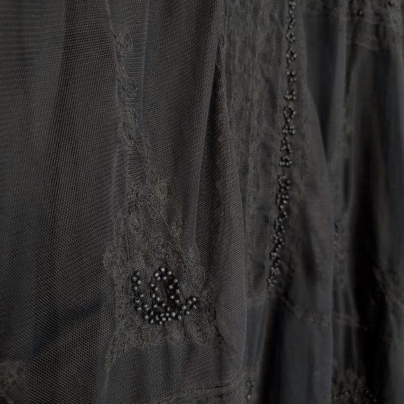 NWOT Beautiful Stories Sheer Beaded Dress With Slip Xs - Picture 3 of 9